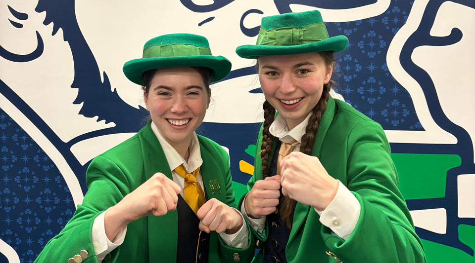 McKenna Englhardt and Kylee Kazenski in their leprechaun costumes